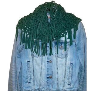 Crochet Fringe Infinity Scarf